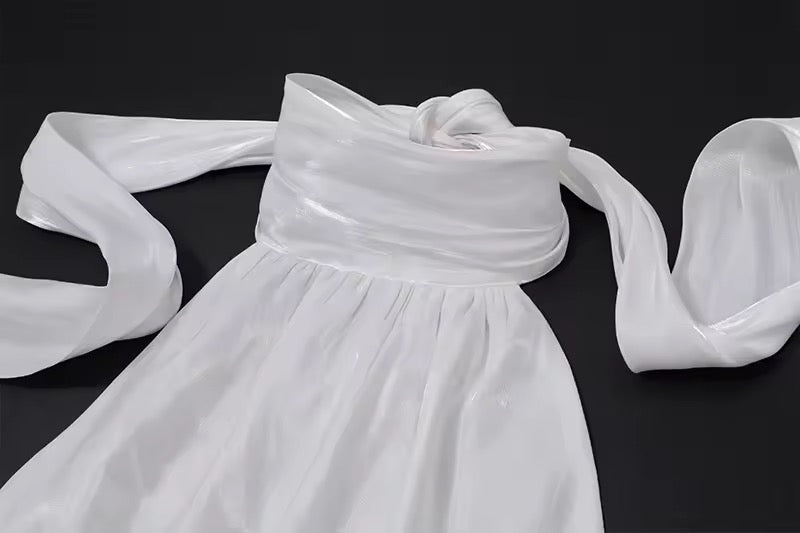 Chiffon Flower Backless Sexy Mini Dress