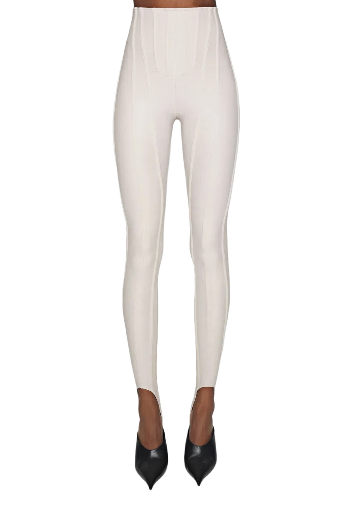 White Decorative Stitching Leggings