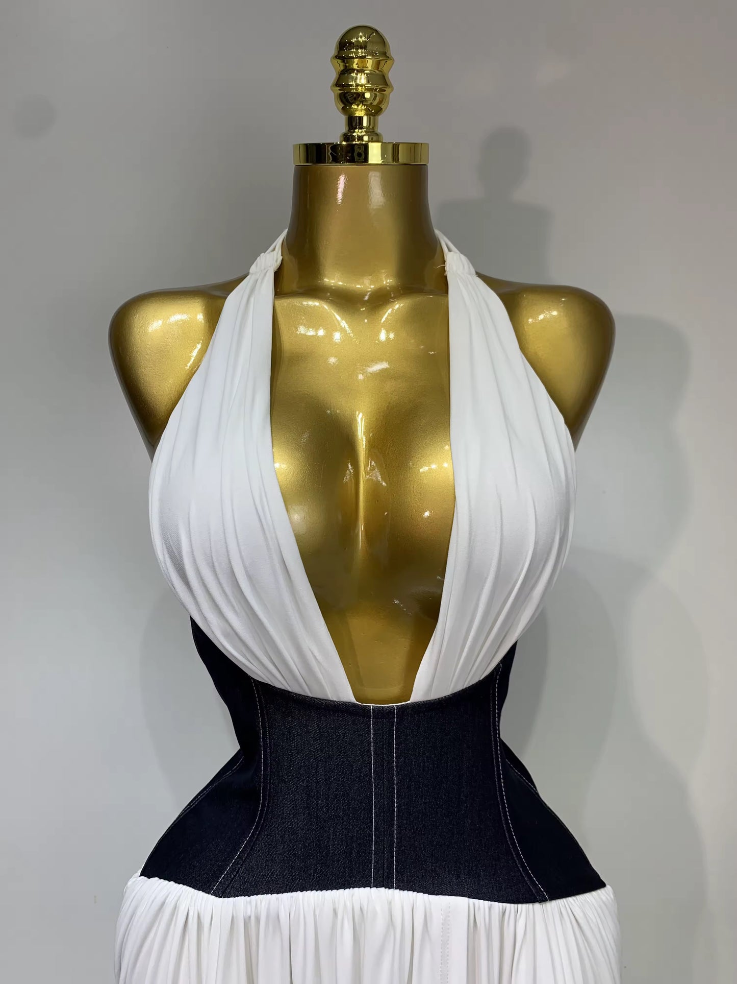 Backless Halter Front Slit Maxi Long Dress