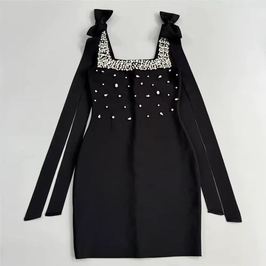 Tank Diamonds Summer Black Mini dress