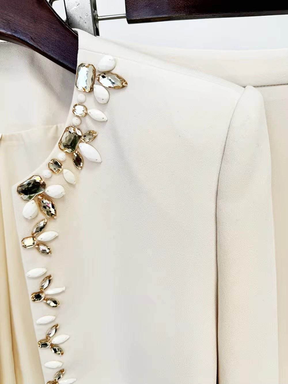 2 Piece Skirt Set Bead Crystal Suit Long set - REBECATHELABEL