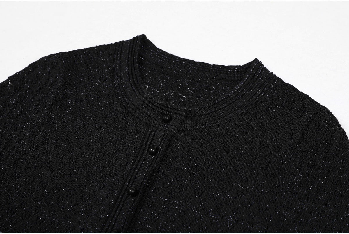 short-sleeved knitted decorative dress