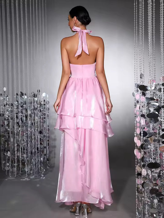 Halter Long Dress Off Shoulder Backless