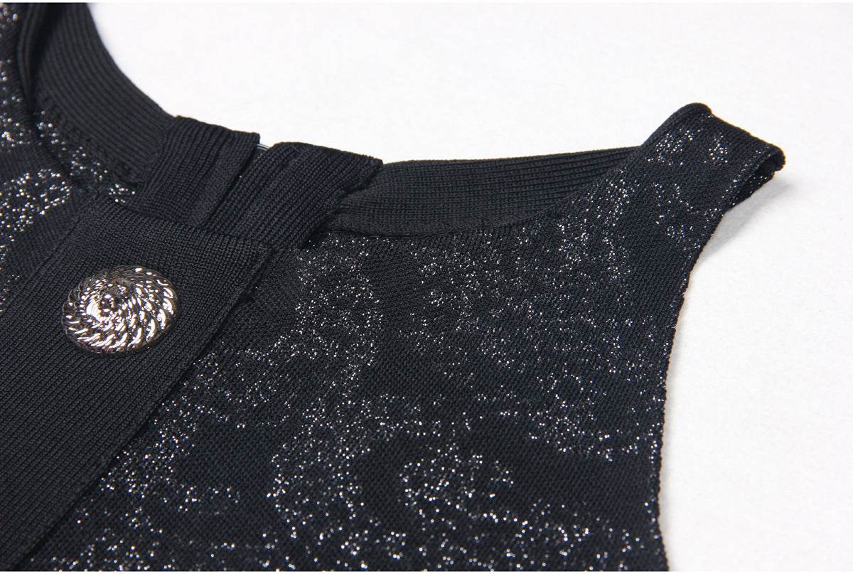 Knitted Round Neck Slim Fit Slimming Sleeveless Back Zipper Dress - REBECATHELABEL