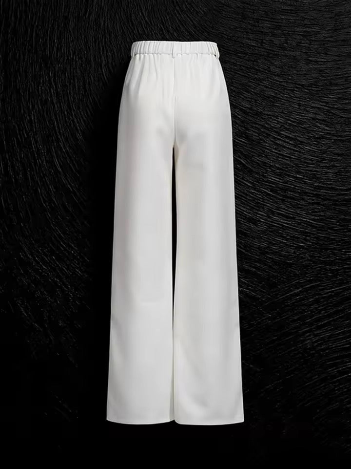 Double-Breasted Blazer & Wide-Leg Pants Set