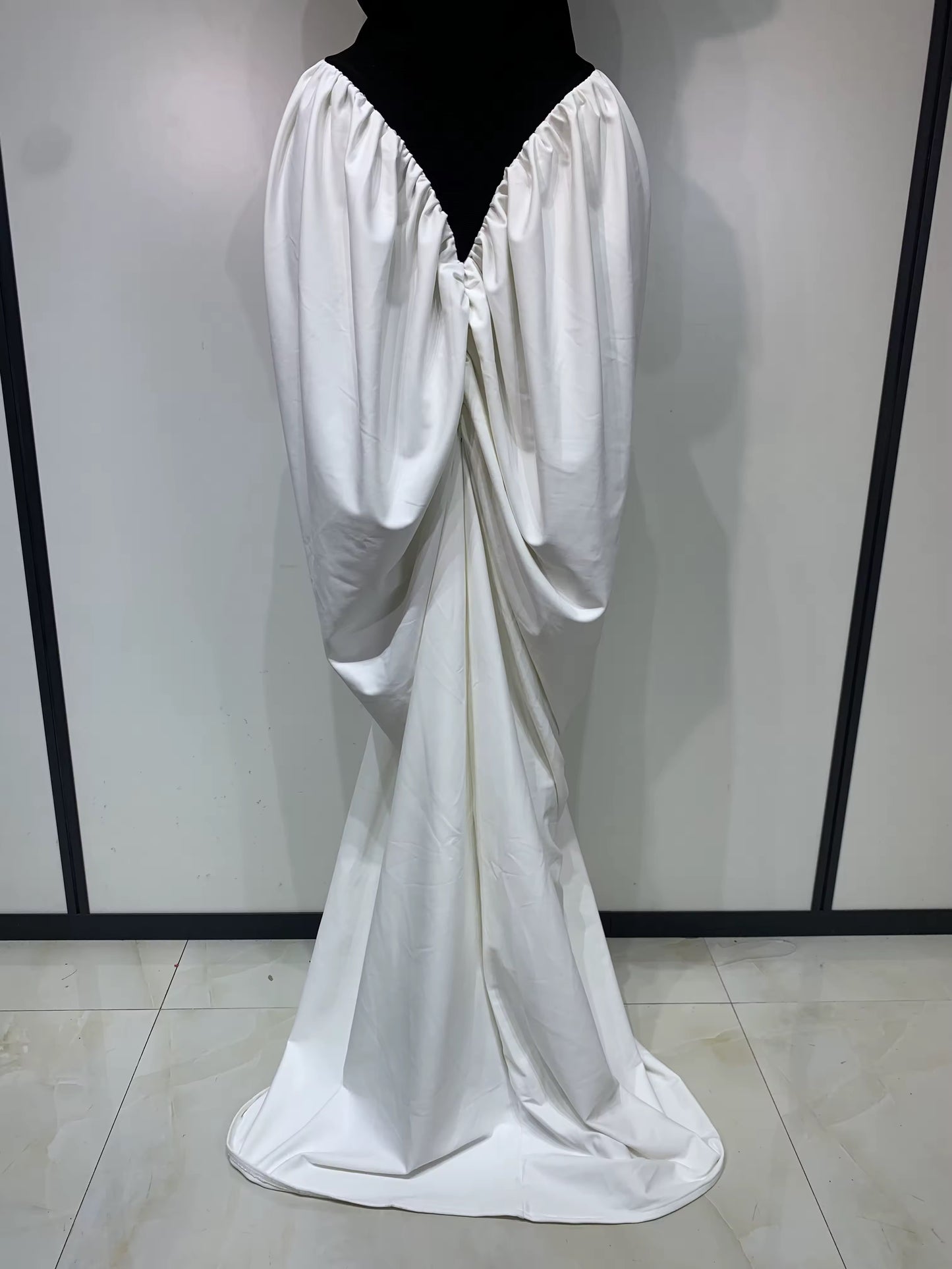 Off Shoulder Black And White Bandage Mermaid Long dress