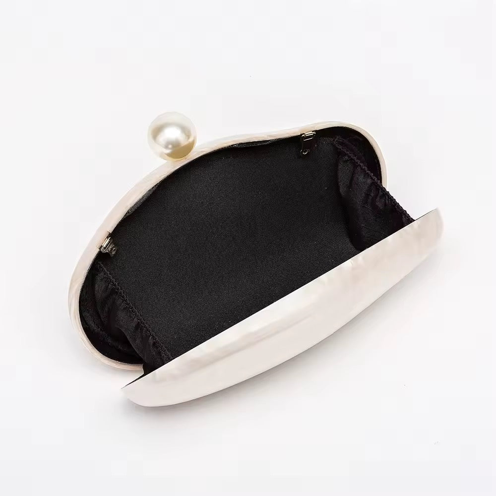 Pearl Marble Red Green Brown Black Acrylic Box Clutches