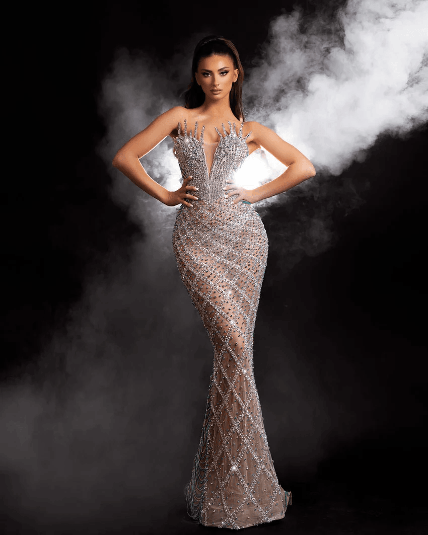 Lala rhinestone dress - REBECATHELABEL