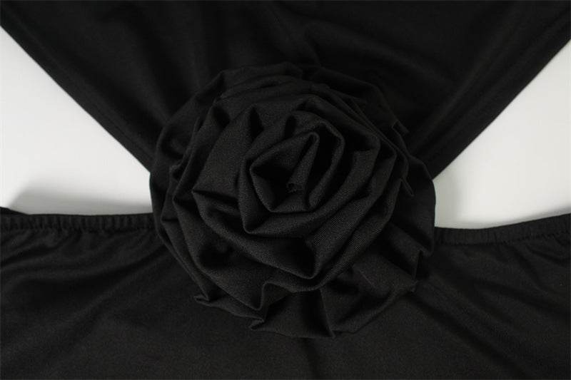 Half Collar Sleeveless Elegant Hollow Out Cutout Backless dress - REBECATHELABEL