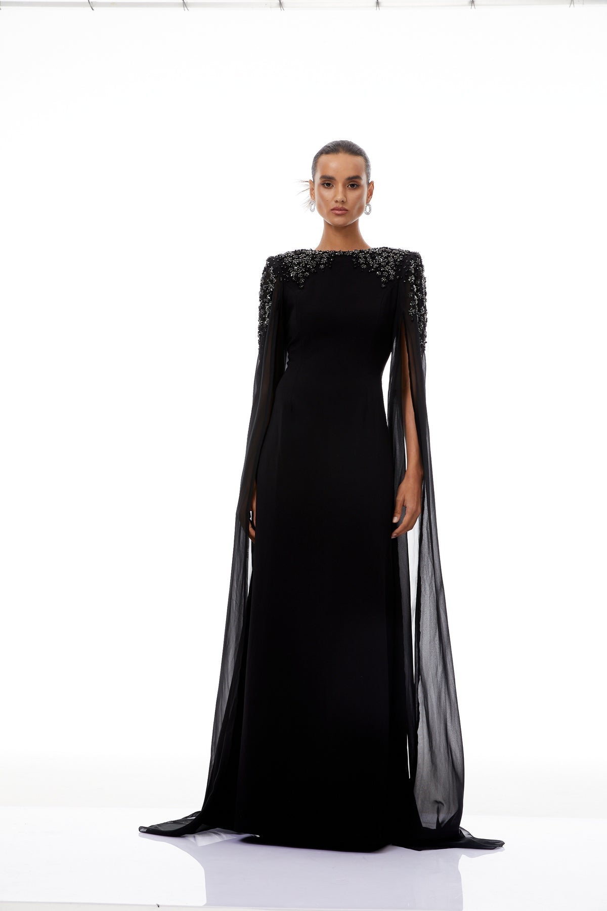 Black Embellished Maxi Gown