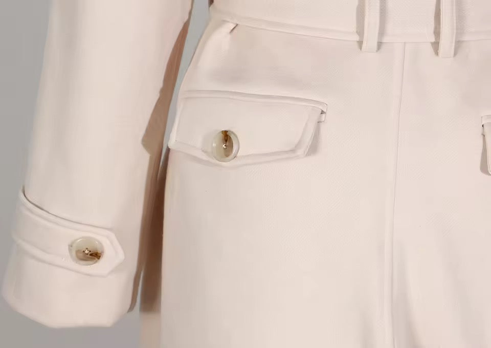 Fleece Hooded Loose Trench Coat Midi Length coat