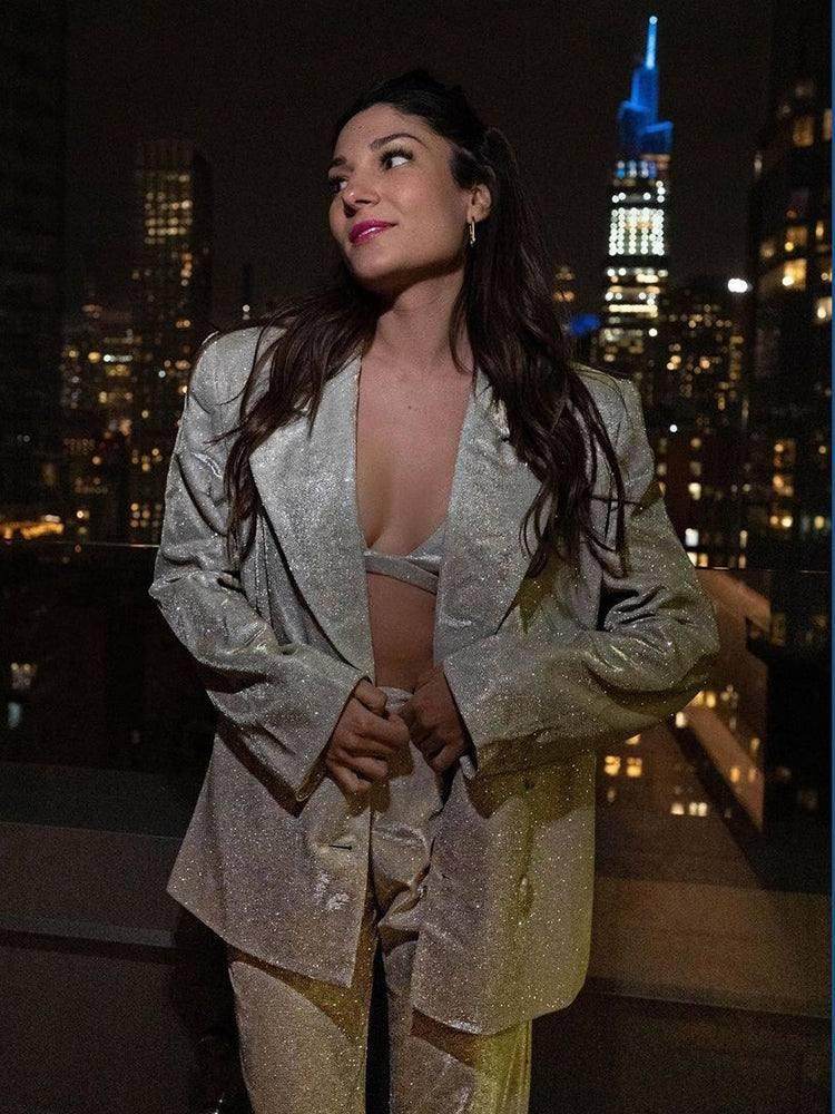 3-piece Suit Pants Set Sparkling - REBECATHELABEL