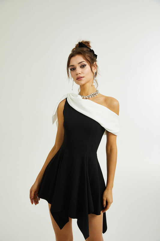 asymmetrical mini dress