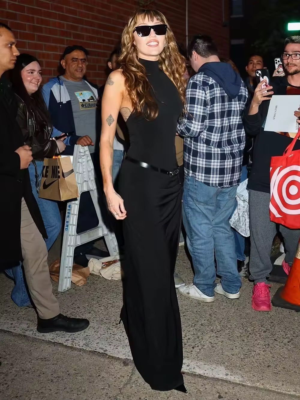 Backless Halter Belt Design Slim Fit Black Long Dress