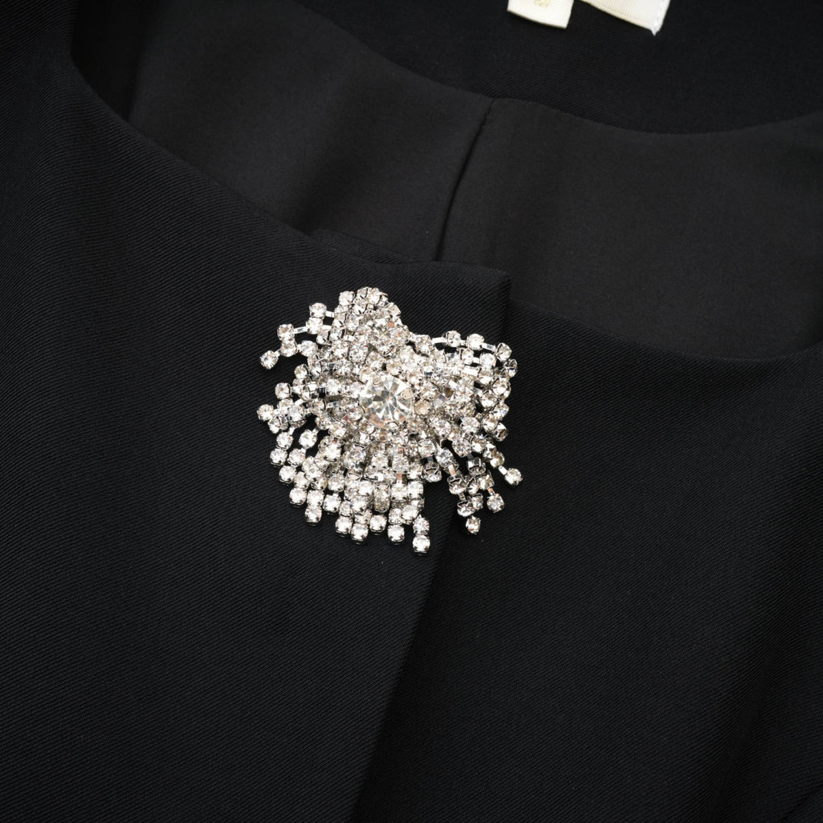 Black Crystal Embellished Mini Dress