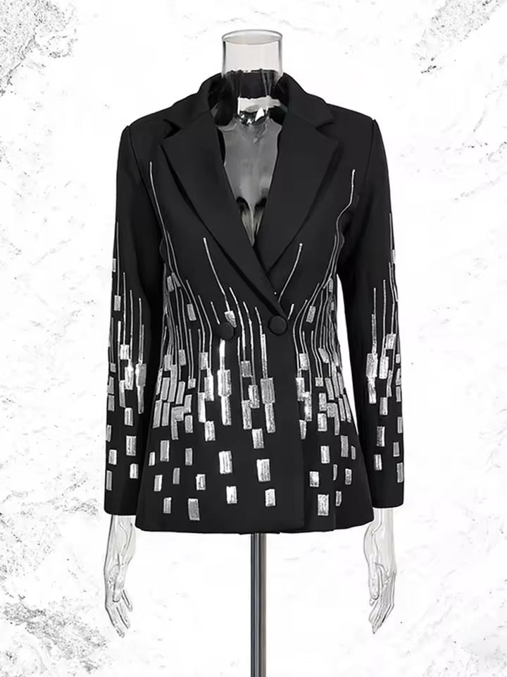 Double-Breasted Blazer & Wide-Leg Pants Set