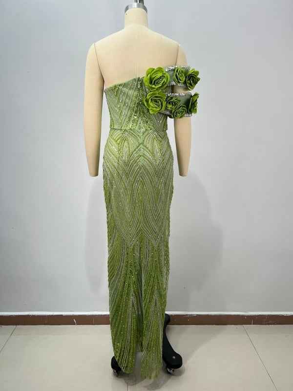Emerald Bloom Goddess Gown
