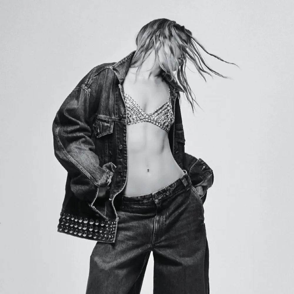 Diamond Chain Short Strapless Top - REBECATHELABEL