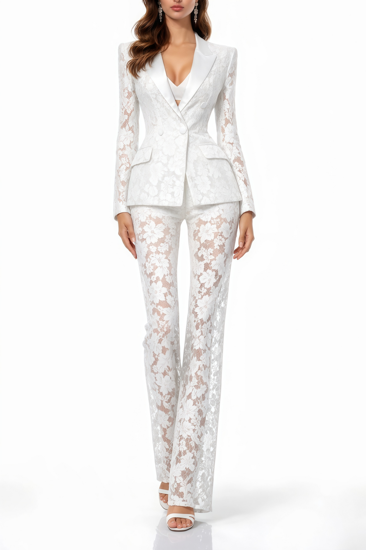 Lace Blazer & Trousers Matching Set