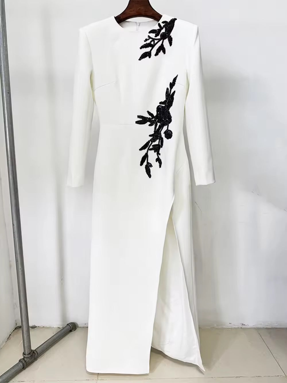 Bead Slim White dress