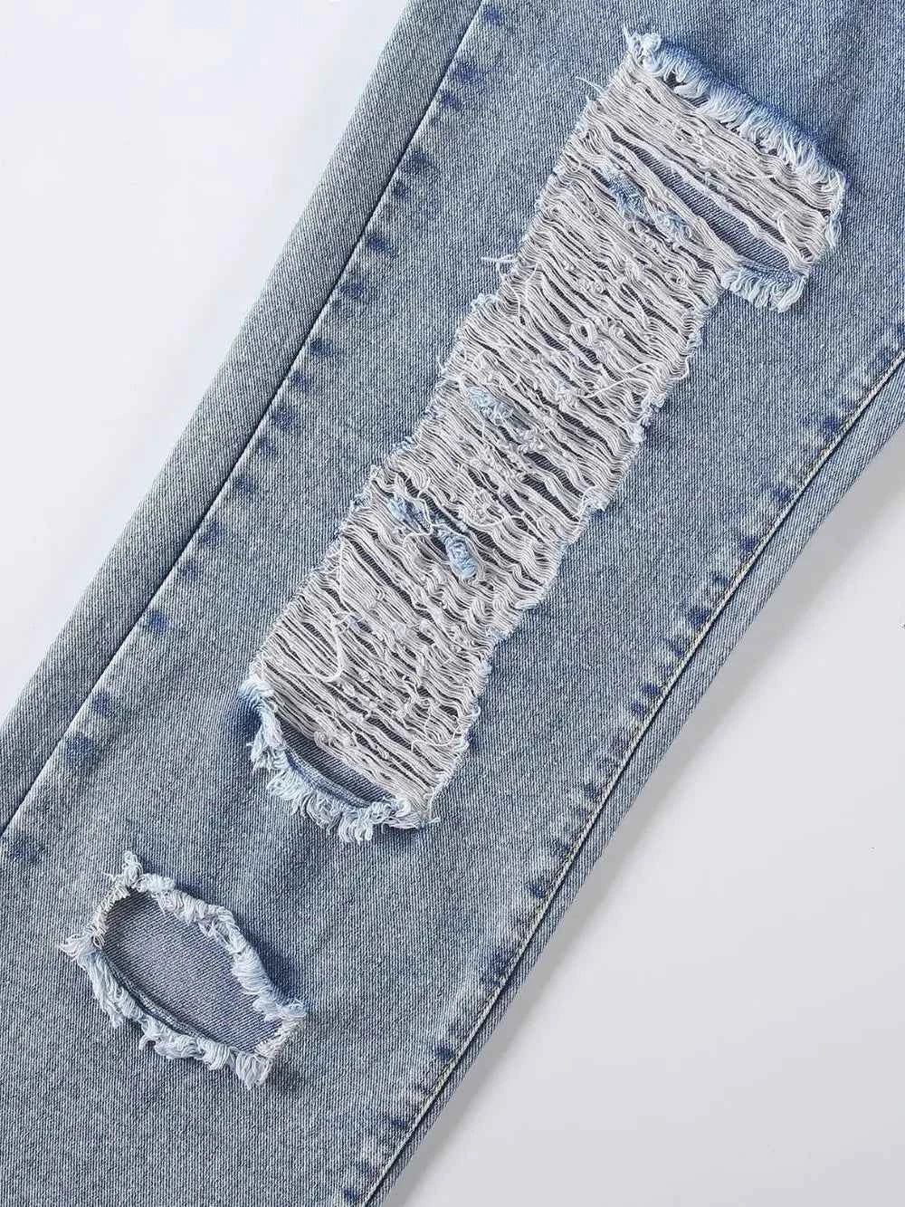 Distressed Raw Hem Jeans