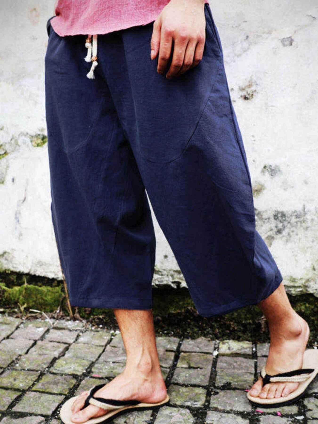 Men's Plus Size Loose Fit Cropped Pants