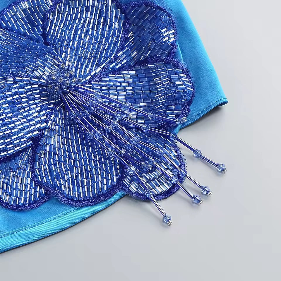 Corset Skirt Two Piece Set Sexy Beading Crop Top + Lace-Up Midi Slim Skirts Suits