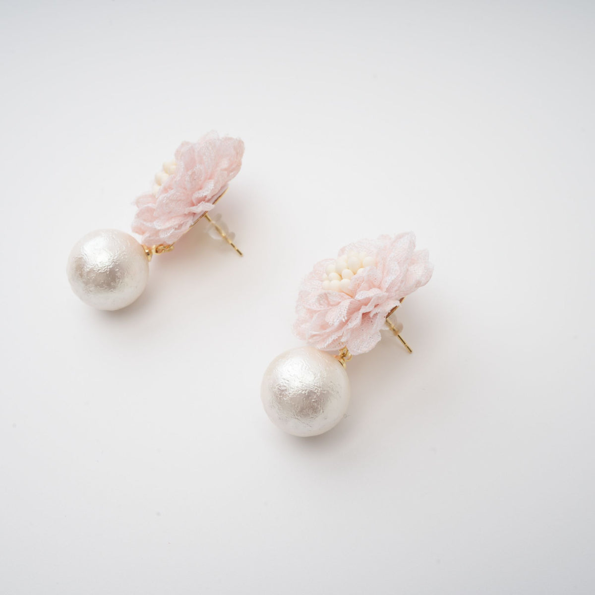 floral motif drop earrings