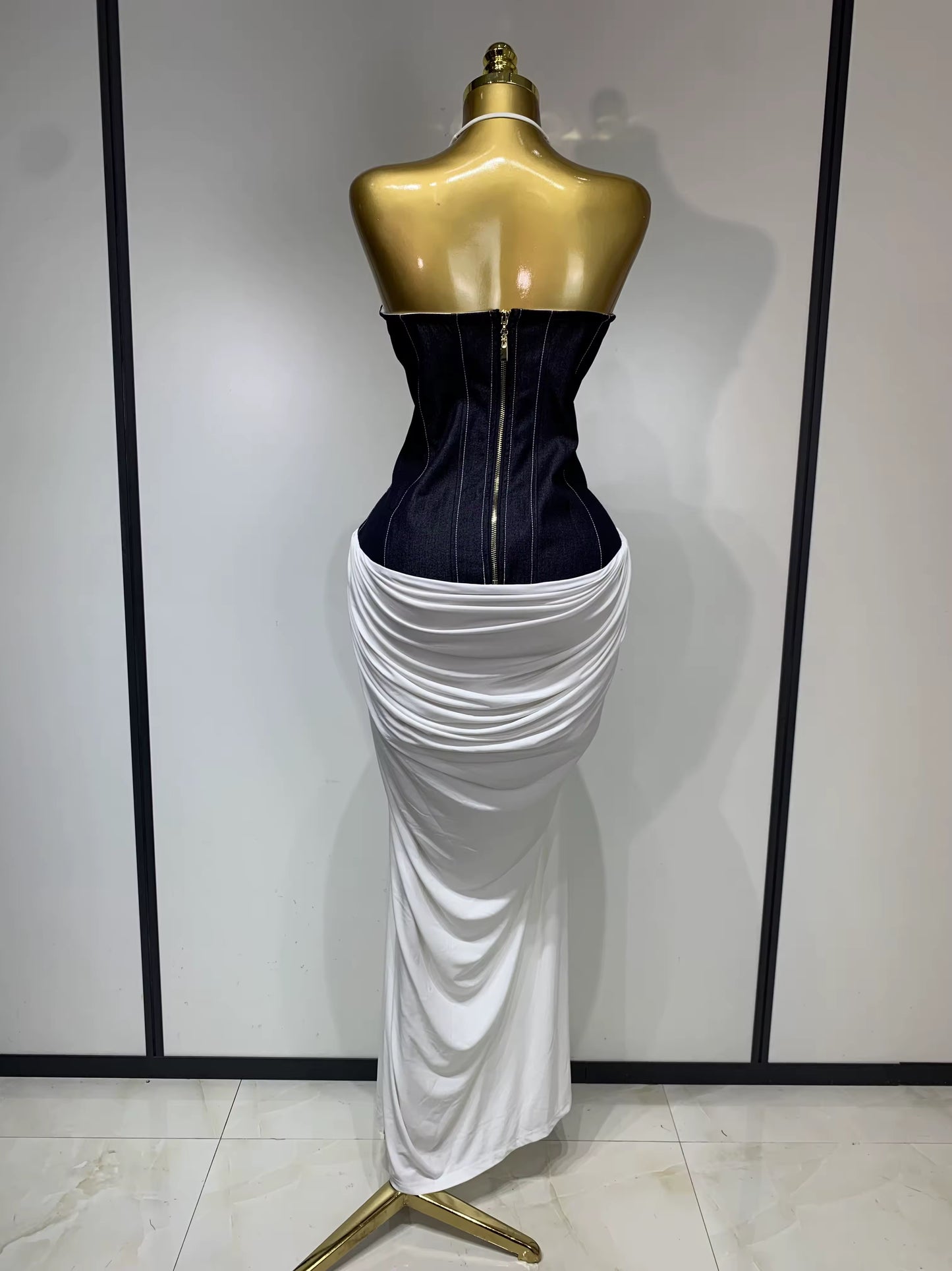 Backless Halter Front Slit Maxi Long Dress