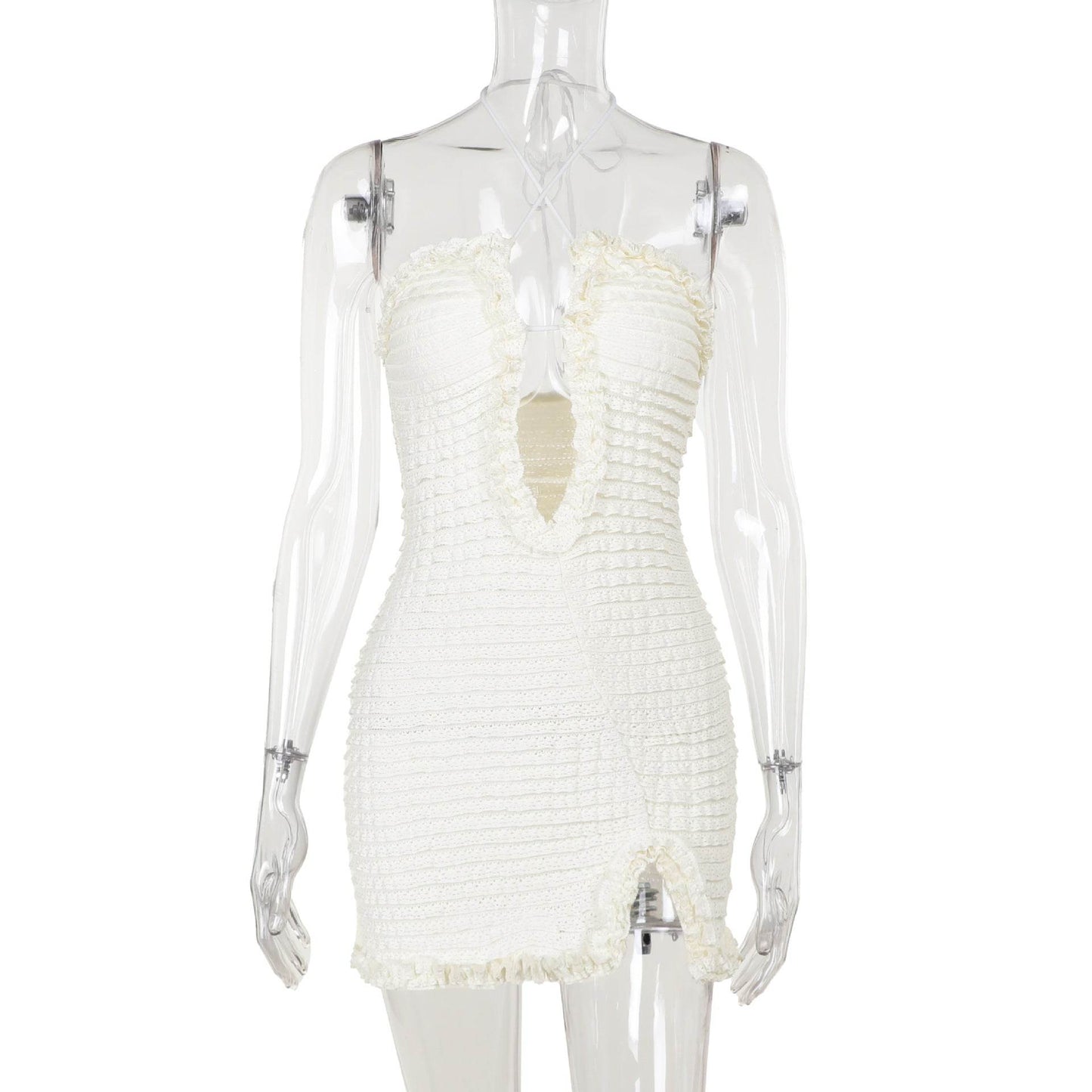 Sexy Mechanism Hollow Out Cutout Split Dress - REBECATHELABEL