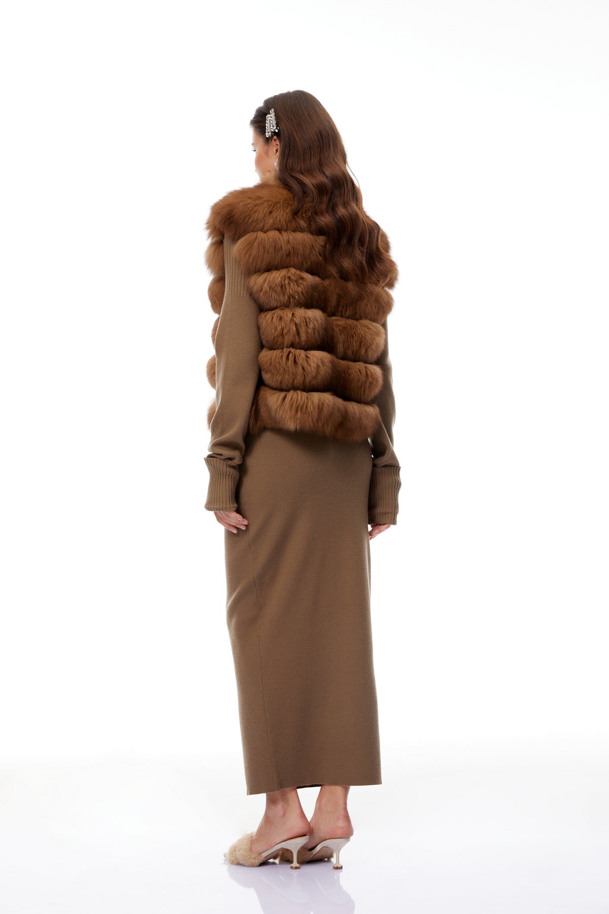 Brown Layered Fur Gilet