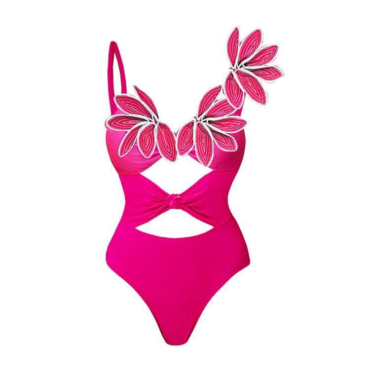 3D Floral Hollow Out Cutout Out Swimsuit Set - REBECATHELABEL