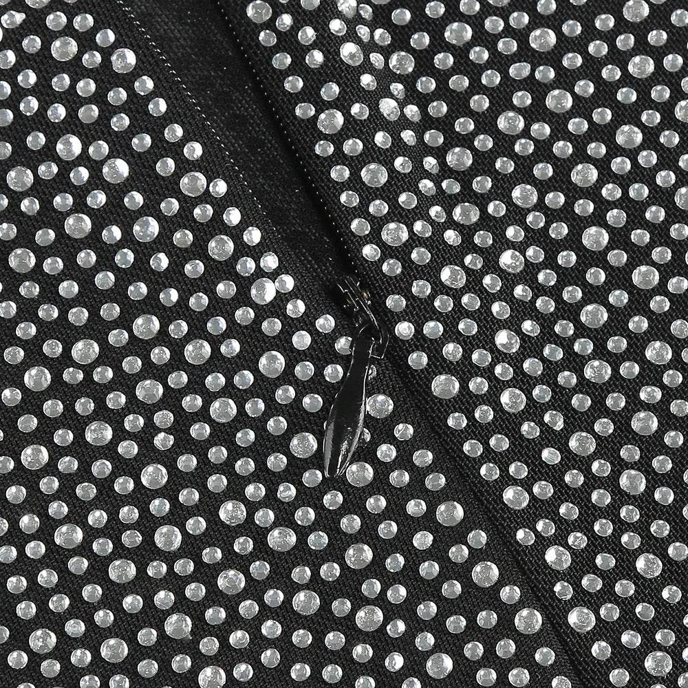 Two Piece diamond Long sleeved Double Button Suit Top set - REBECATHELABEL