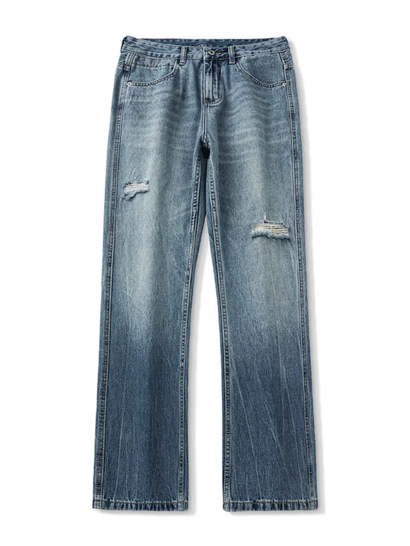 Men's Washed Ripped Bootcut Jeans