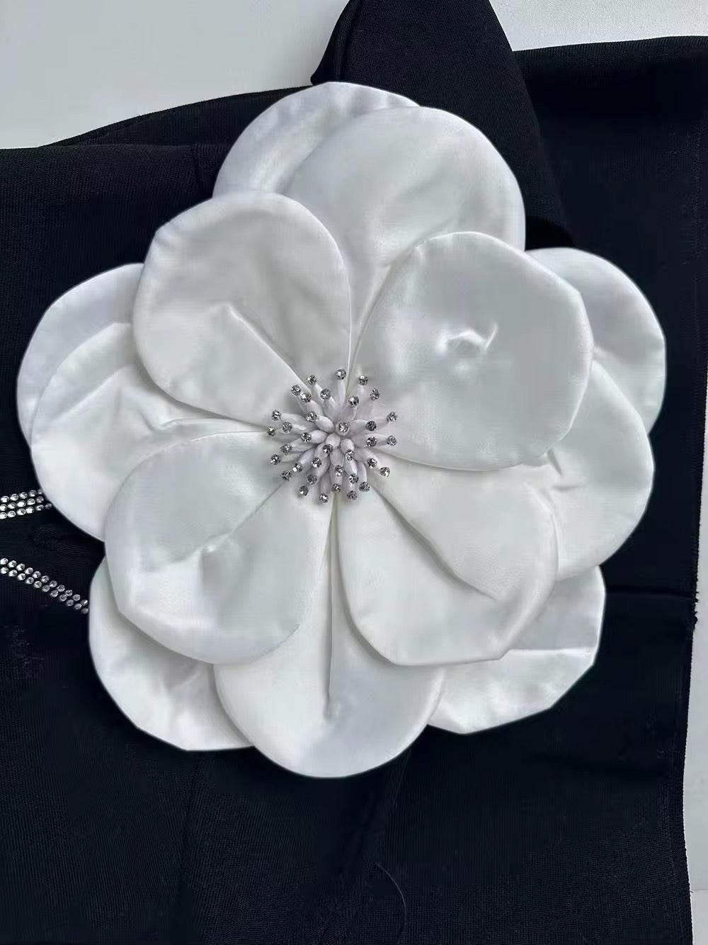 3D Flower Off Shoulder Tight Bandage Mini Dress - REBECATHELABEL