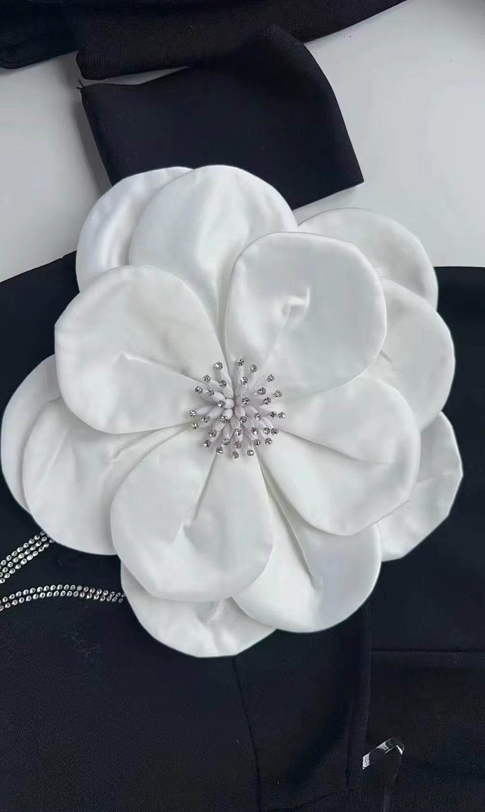 3D Flower Off Shoulder Tight Bandage Mini Dress - REBECATHELABEL