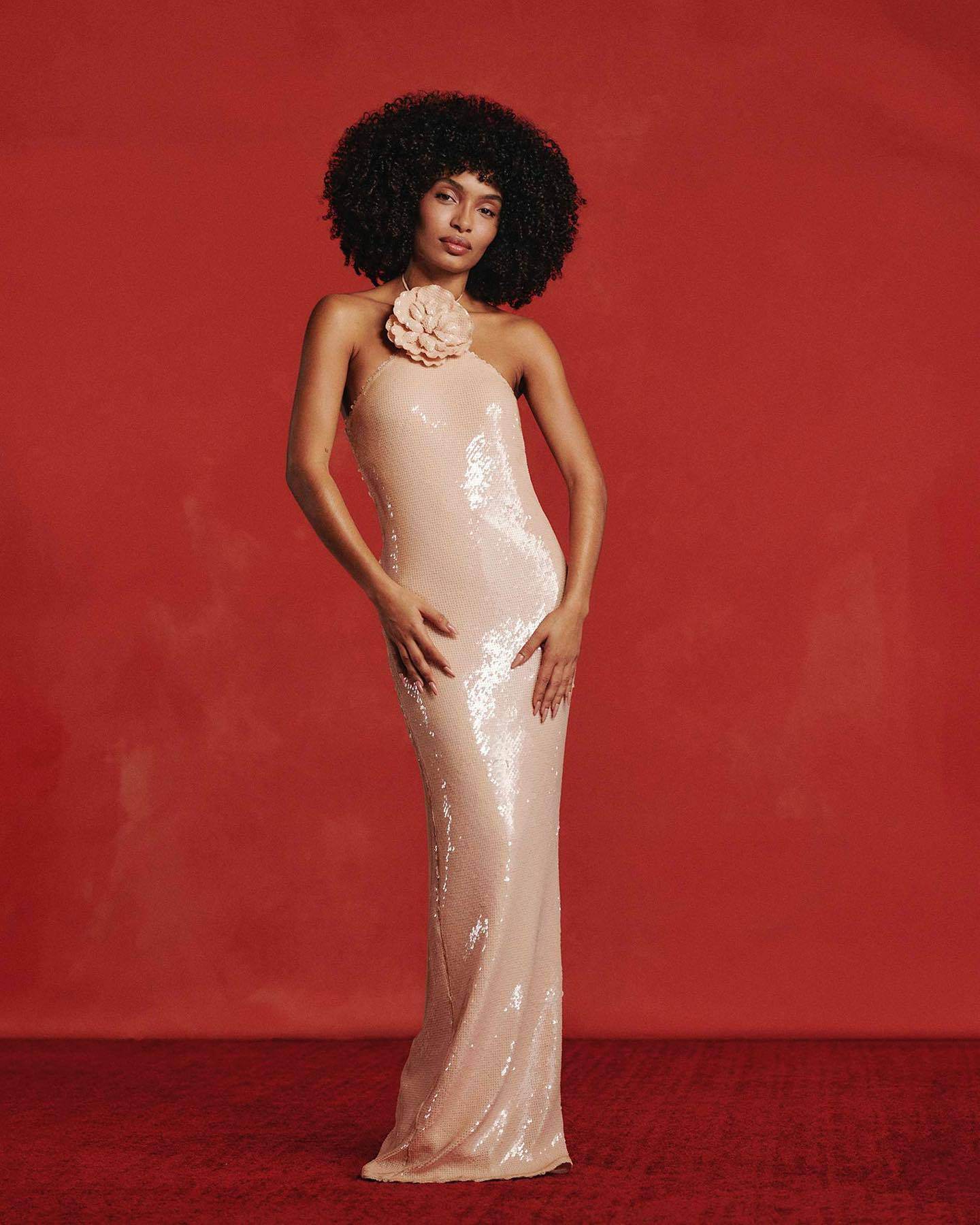 3D Flower Sequins Maxi Dress - REBECATHELABEL