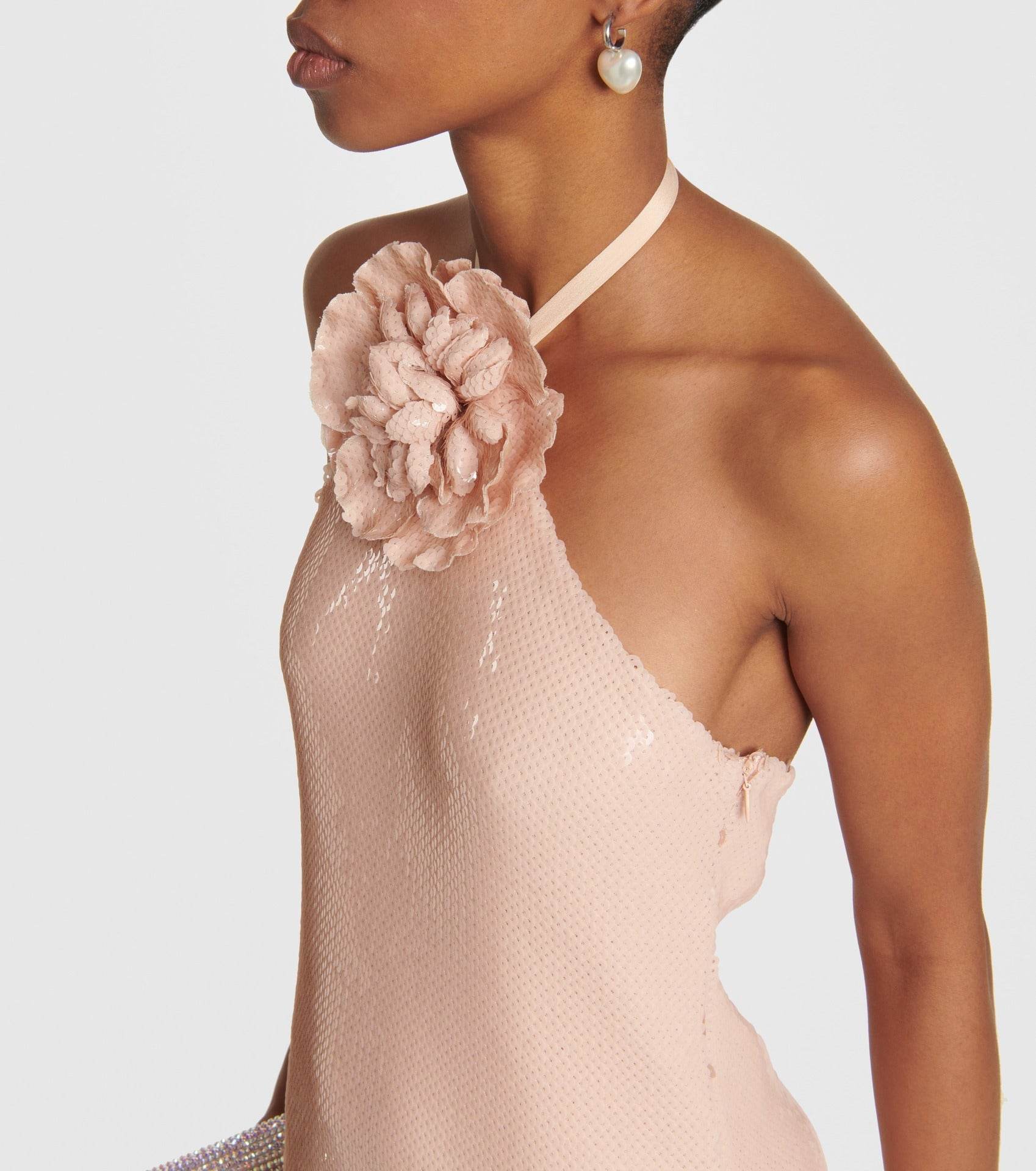 3D Flower Sequins Maxi Dress - REBECATHELABEL