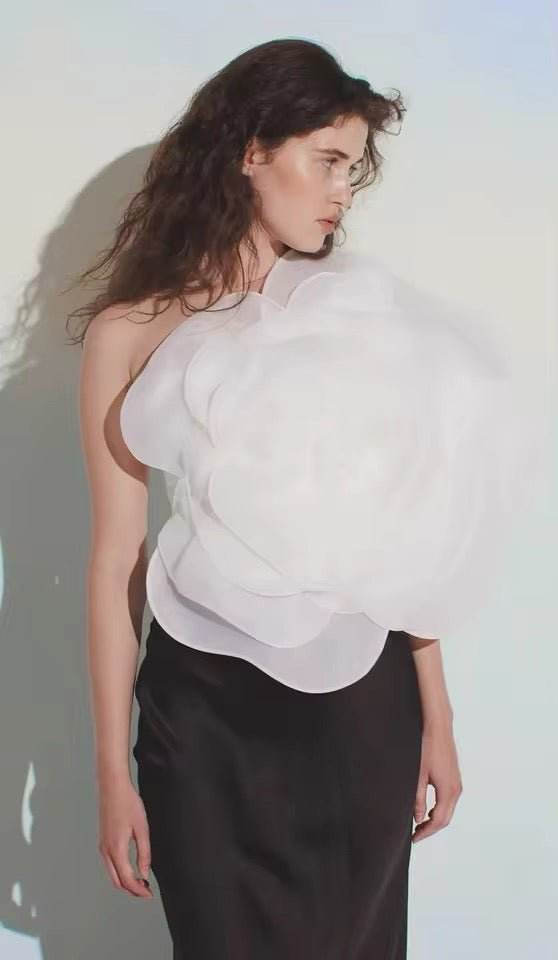 3D Flower Short Top Long Mermaid Tight 2-piece - REBECATHELABEL