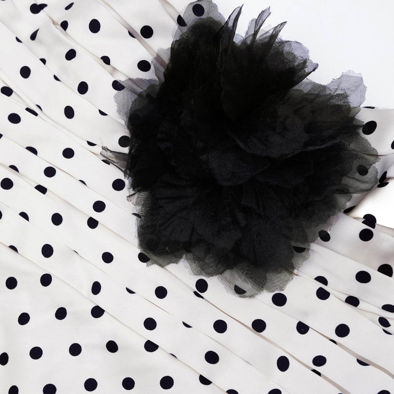 3D Flowers Polka Dot Printed Spaghetti Strap Dresses - REBECATHELABEL