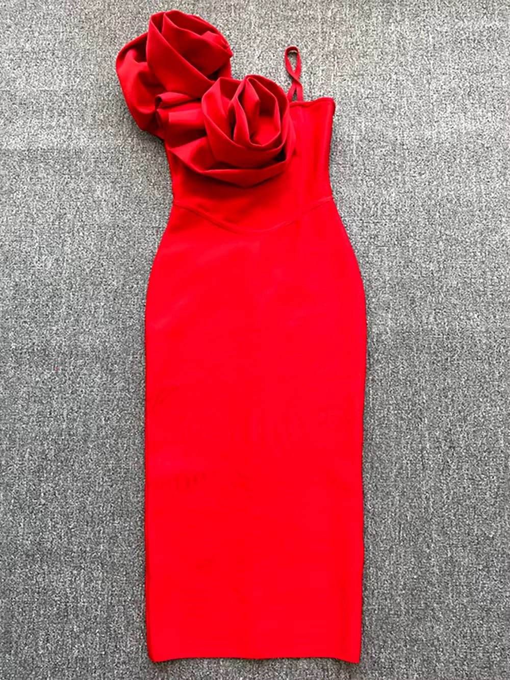 3D Flowers Spaghetti Strap Backless dress - REBECATHELABEL