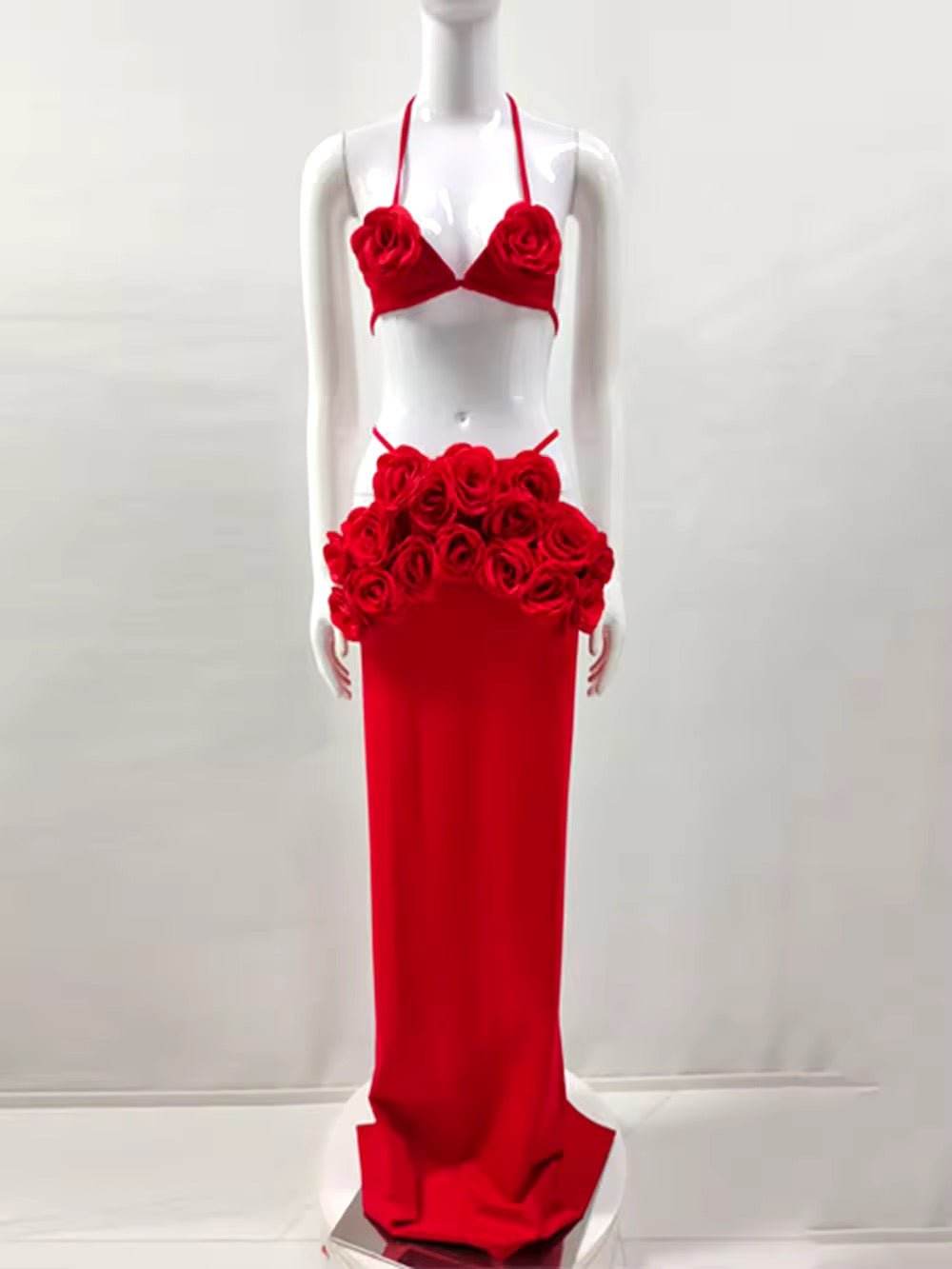 3D Flowers Top Skirt 2 Pieces Set - REBECATHELABEL