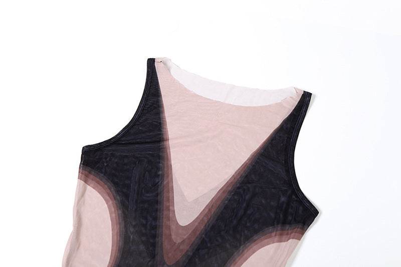 Sexy See through Slim-Fit Irregular Asymmetric Sleeveless Dress - REBECATHELABEL