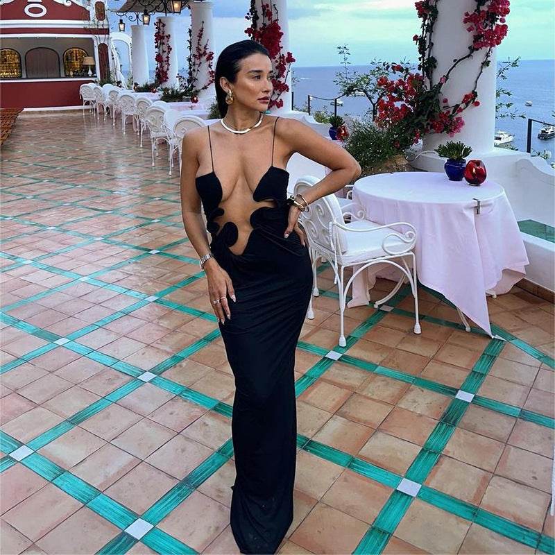 Cutout Sling Backless Slim Fit Dress - REBECATHELABEL