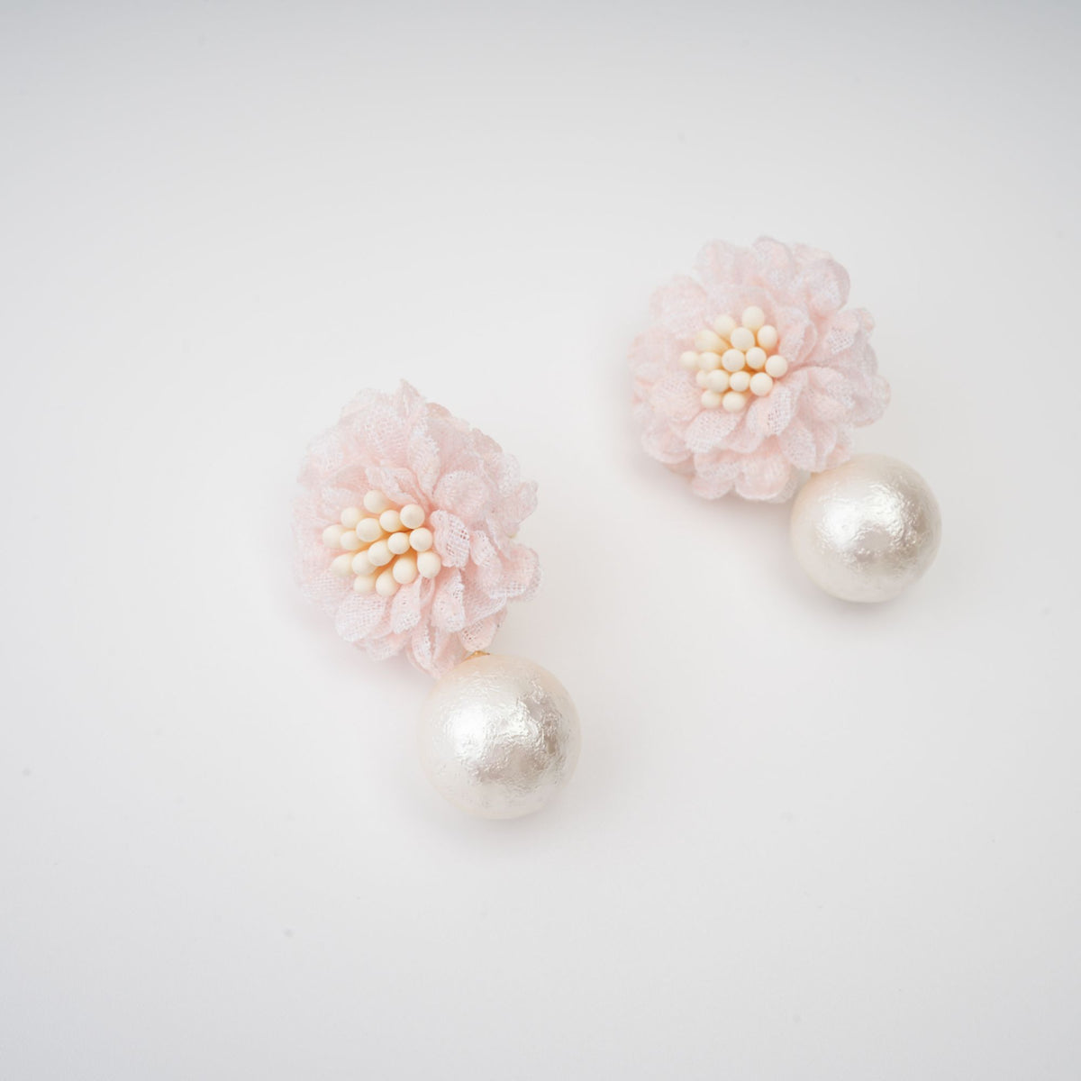 floral motif drop earrings