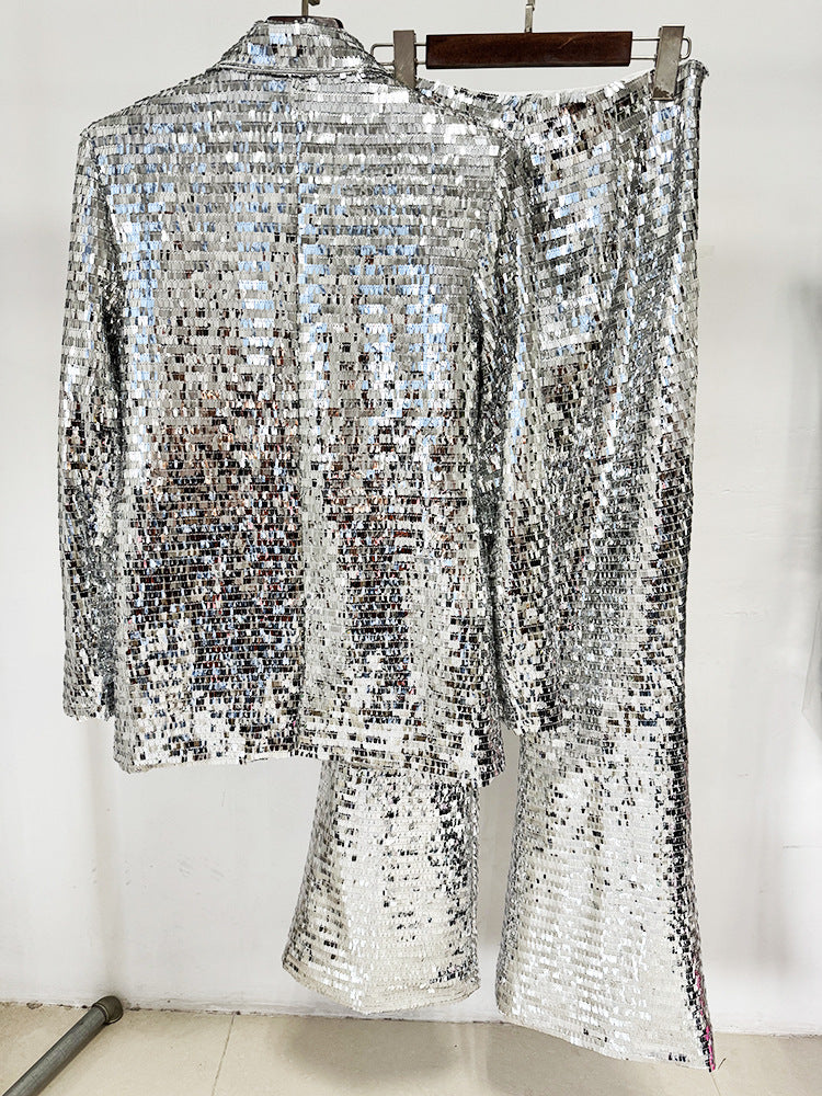 Milan silver pant set