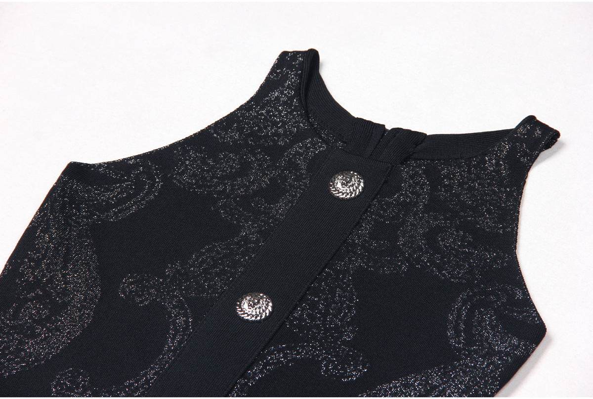 Knitted Round Neck Slim Fit Slimming Sleeveless Back Zipper Dress - REBECATHELABEL