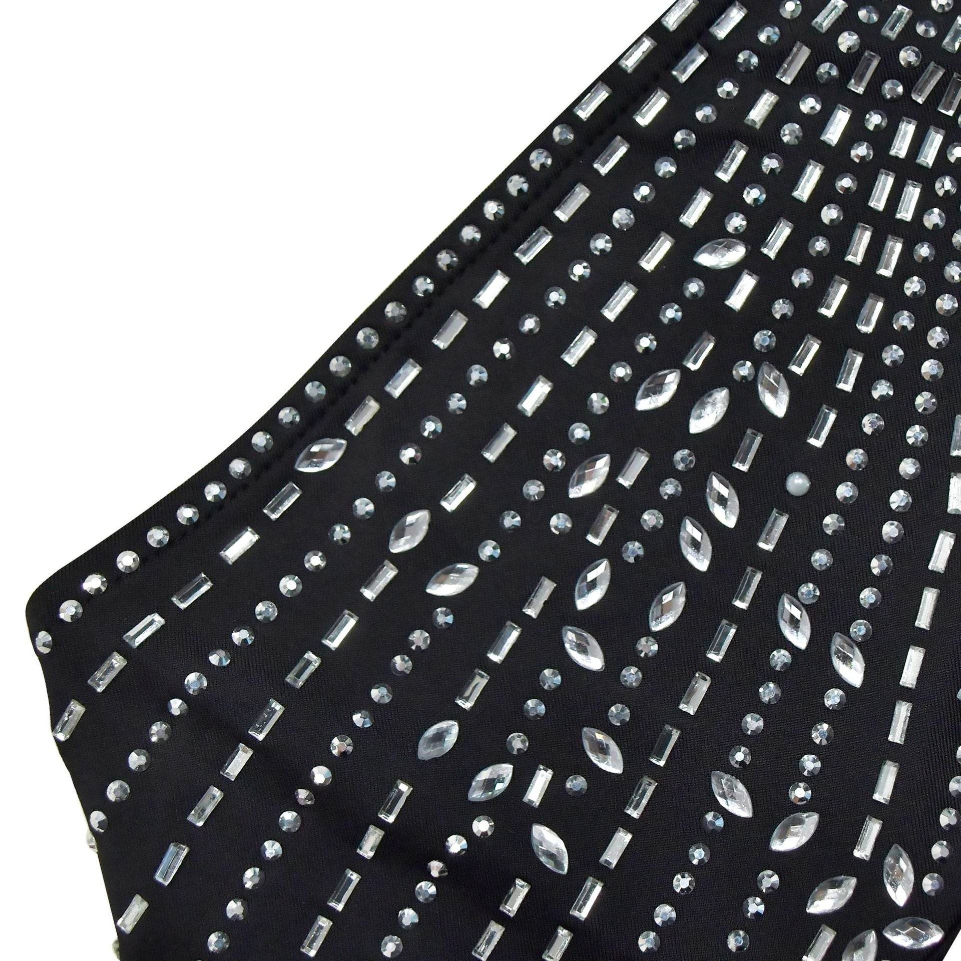 Rhinestone Sleeveless Halter Trousers Jumpsuit - REBECATHELABEL