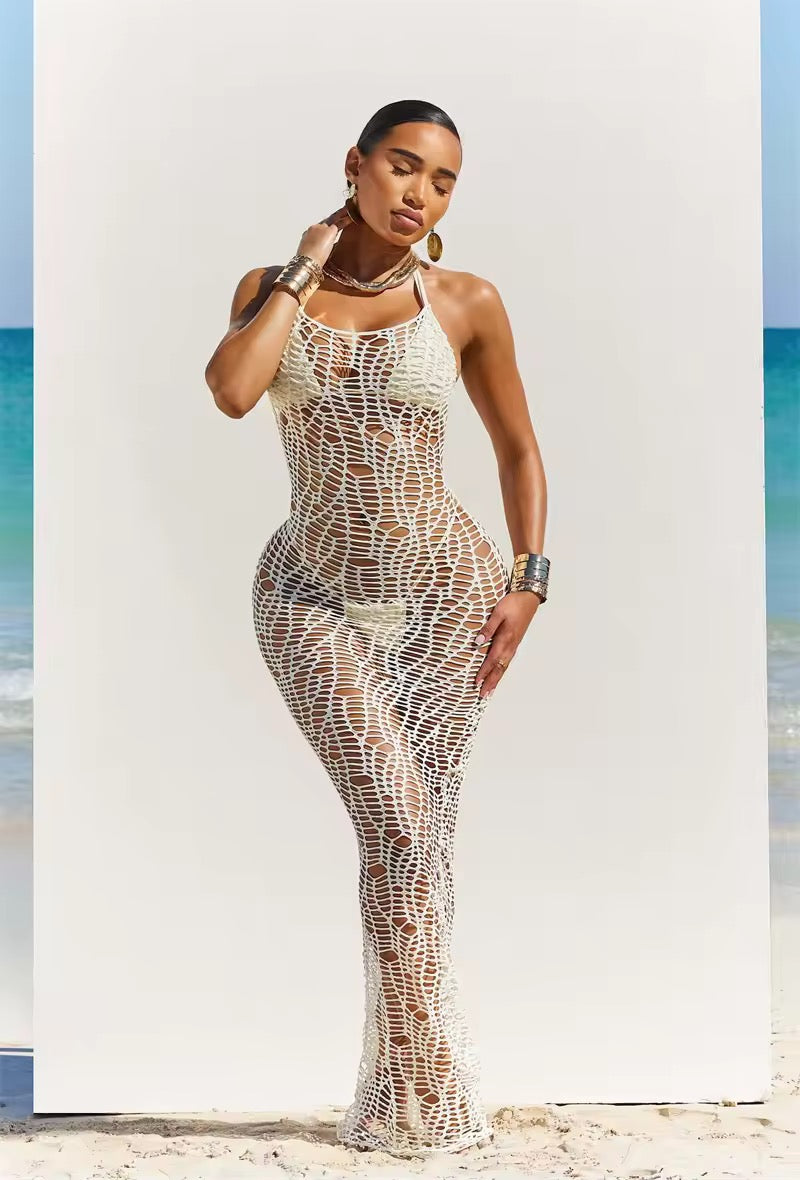 Three Piece Sets Sexy Hanging Neck Mini Bras Thong Hollow Out Mesh Backless Lace-up