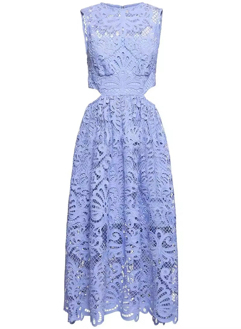 French Elegant Temperament Soclaite Round Neck Sleeveless dress